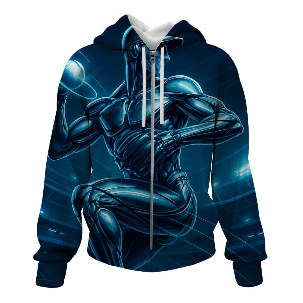 Chromed Out Windup Machine zip-up hoodies