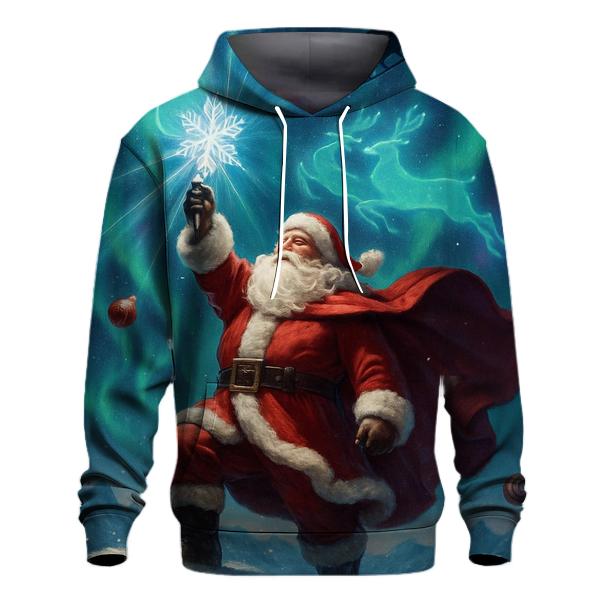 Cosmic Aurora Santa Voyage printed hoodies