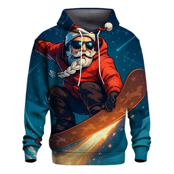 Starlight Snowboard Santa printed hoodies