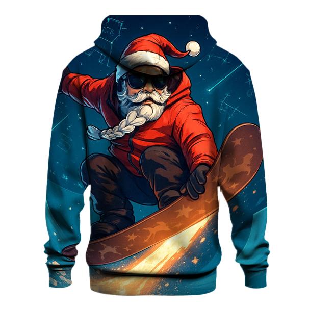 Starlight Snowboard Santa printed hoodies