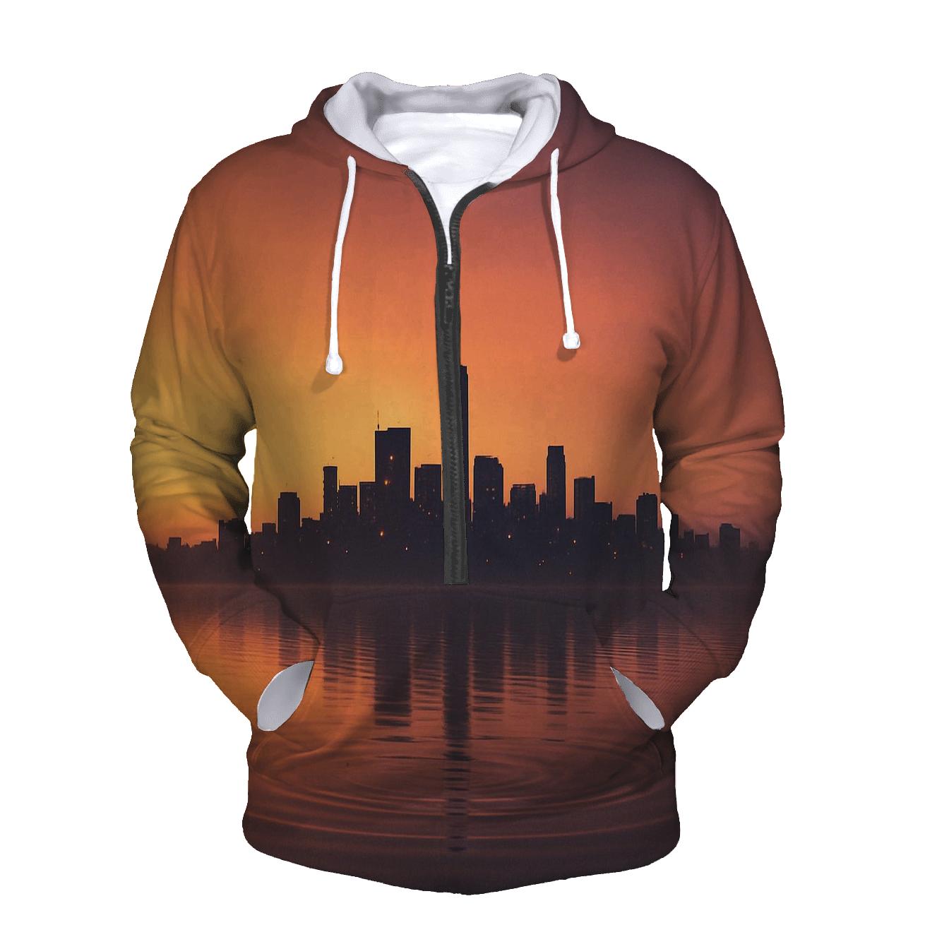 Skyline Reverie At Golden Hour Drift heavyweight hoodies