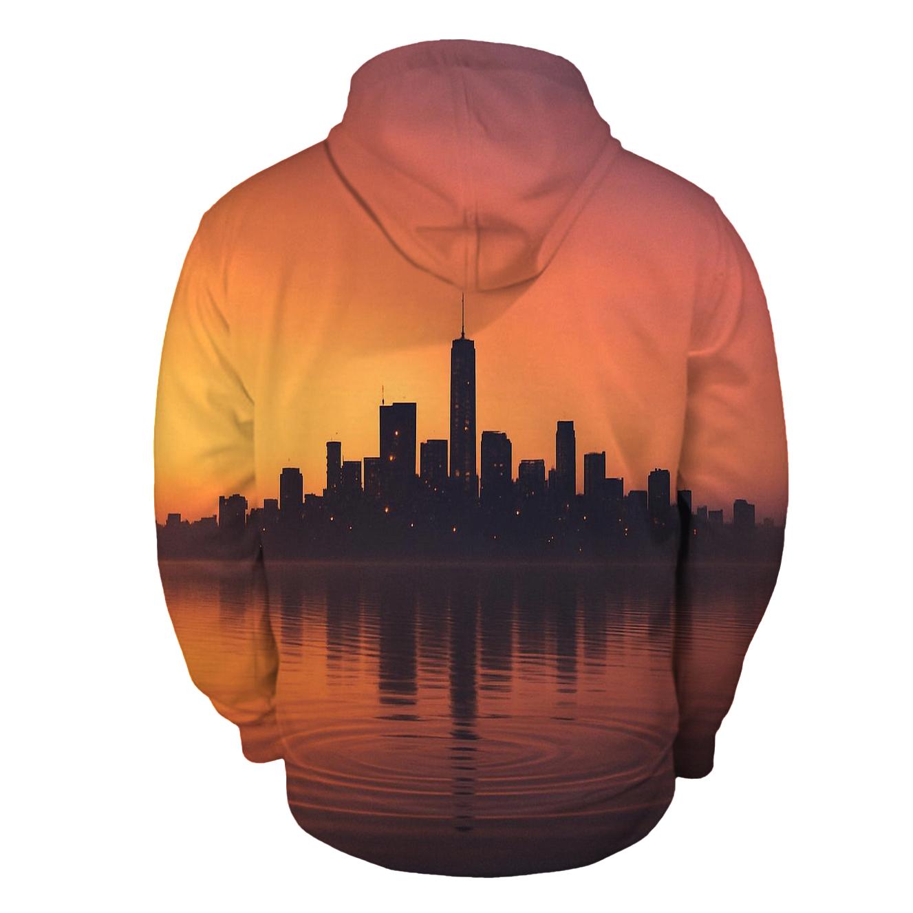 Skyline Reverie At Golden Hour Drift heavyweight hoodies