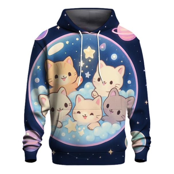 Cosmic Bubble Bath Kittens lightweight hoodies