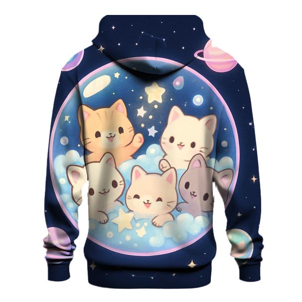 Cosmic Bubble Bath Kittens lightweight hoodies