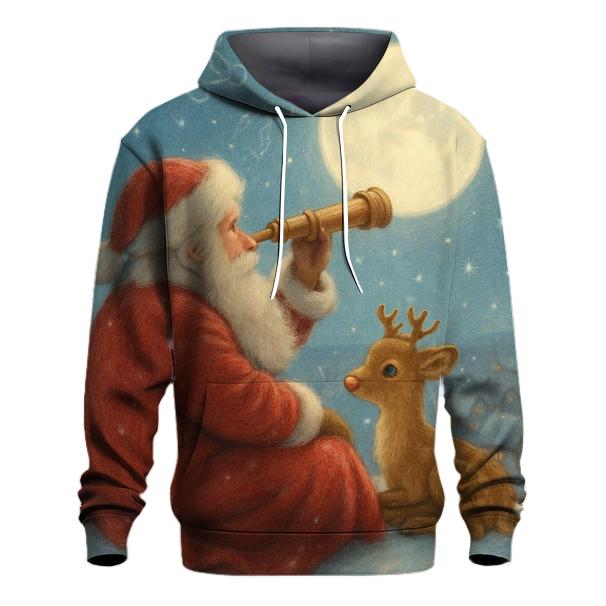 Moonlit Stargazer Santa custom hoodies