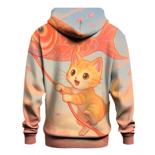 Cherry Blossom Kite Flight Cat custom hoodies