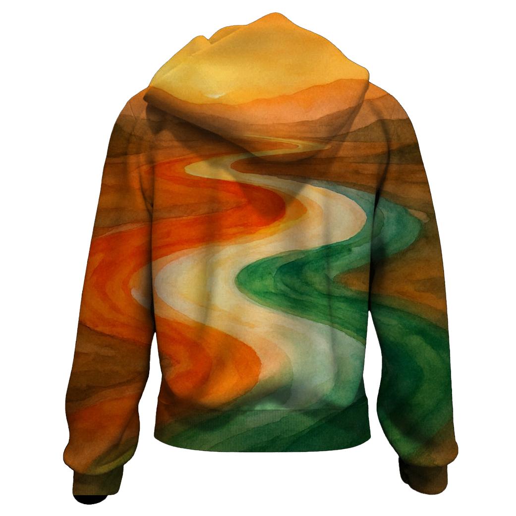Indian Flag River Of Light At Sunset designer hoodies