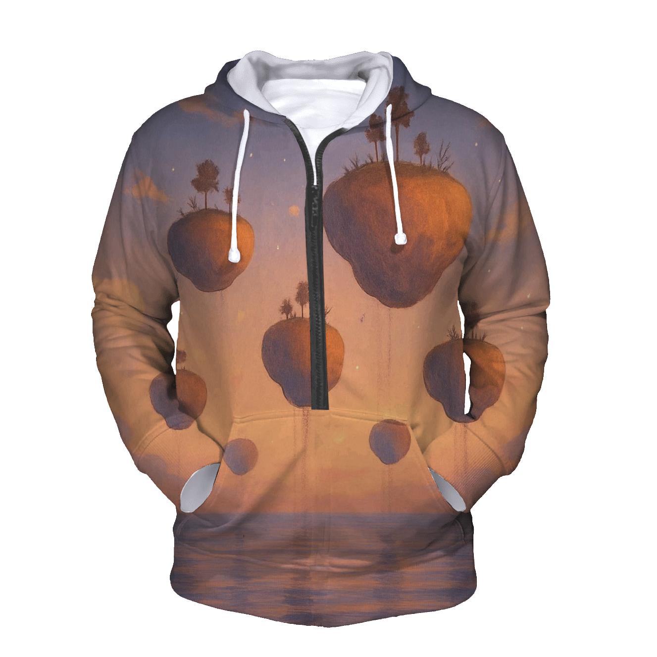 Peach Horizon Over Floating Isles lightweight hoodies