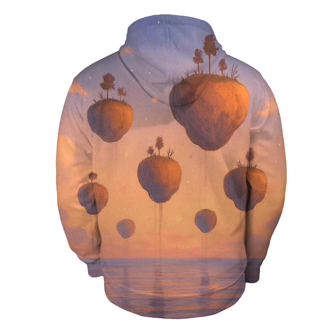 Peach Horizon Over Floating Isles lightweight hoodies