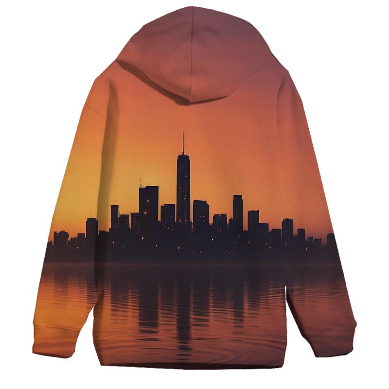 Skyline Reverie At Golden Hour Drift embroidered hoodies