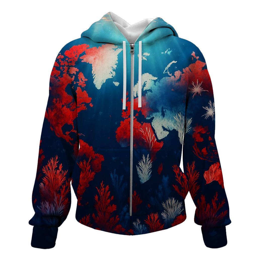 Australian Flag Reef World Map custom hoodies