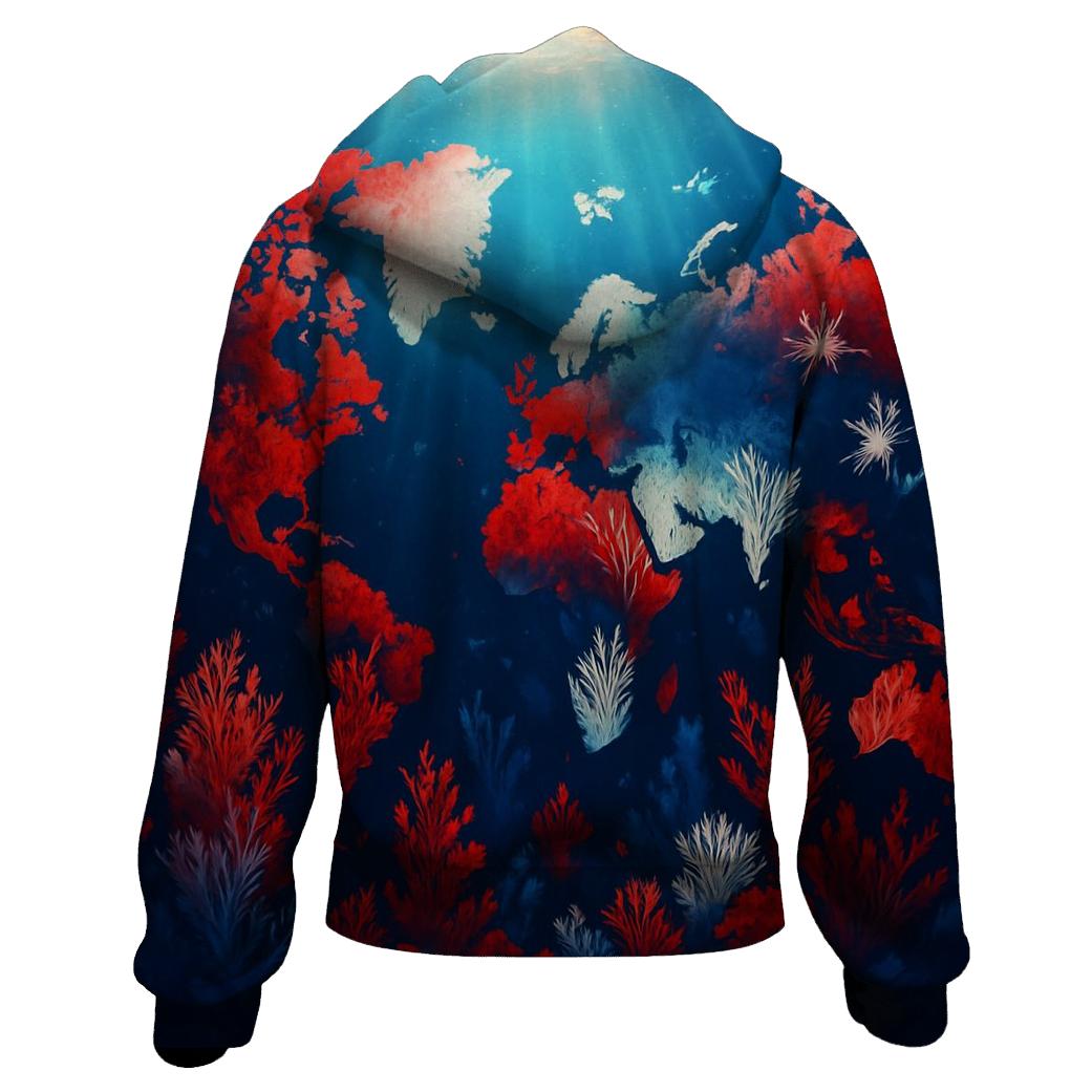 Australian Flag Reef World Map custom hoodies