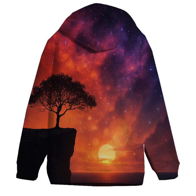 Nebula Sunset Over Silent Cliff custom hoodies