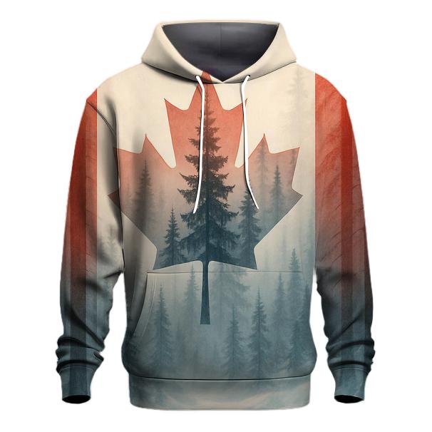 Canadian Flag Forest Double Exposure custom hoodies