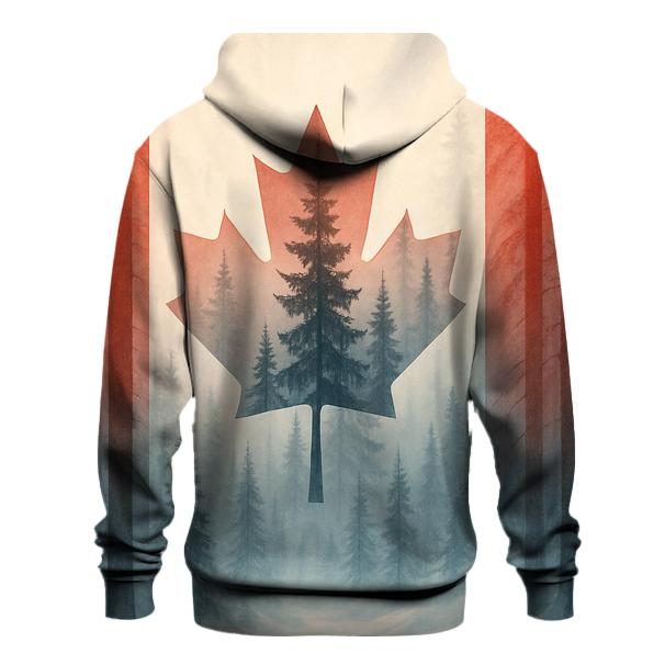 Canadian Flag Forest Double Exposure custom hoodies
