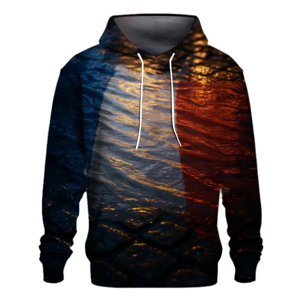 French Flag Refraction In Parisian Rain Puddles lightweight hoodies