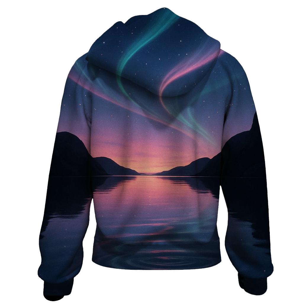 Aurora Lagoon At Rose Quartz Sunset zip-up hoodies