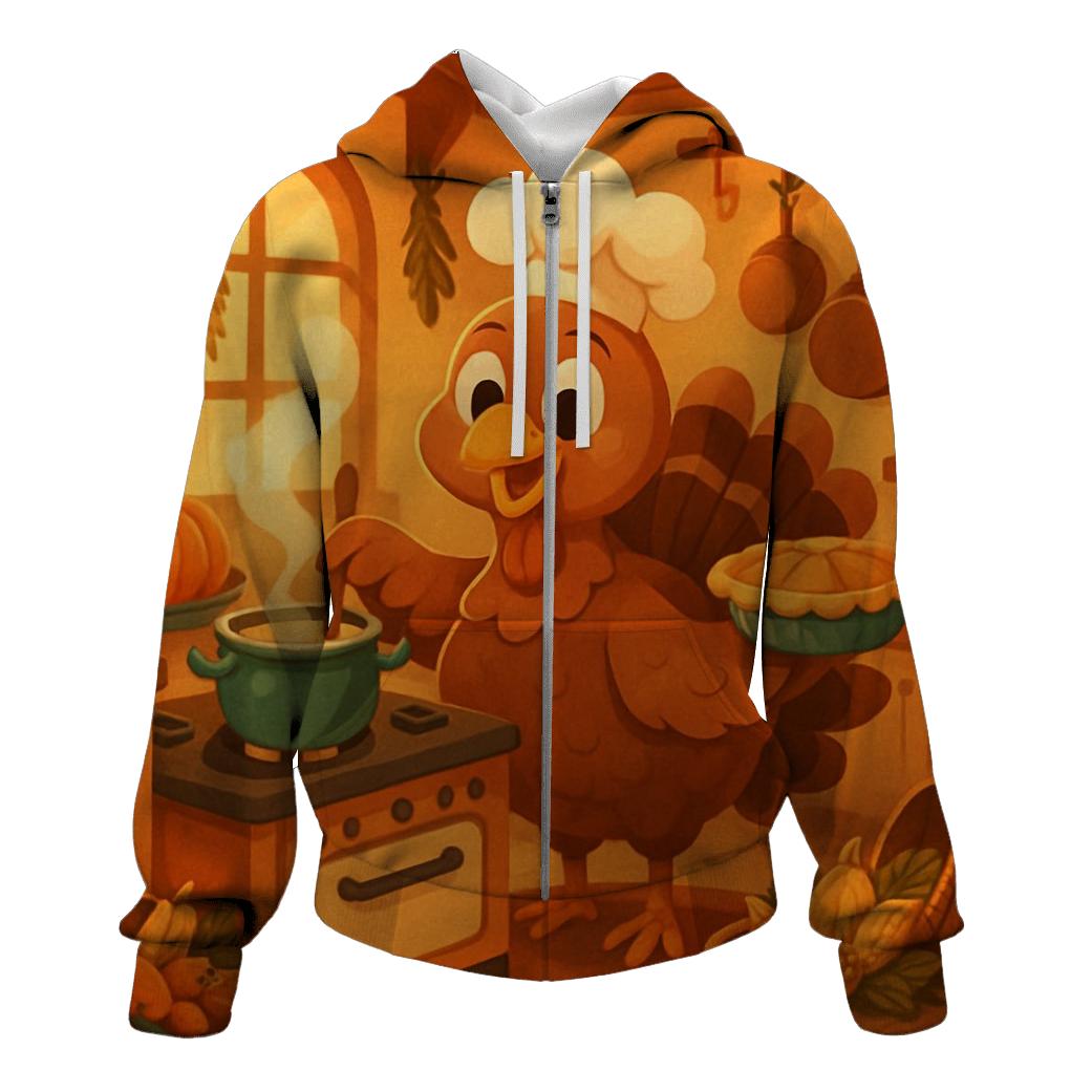 Turkey Chef Cozy Kitchen Feast custom hoodies