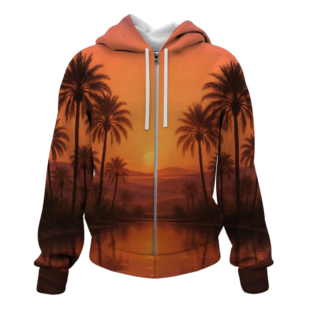 Coral Mirage Over Desert Oasis hoodie designs
