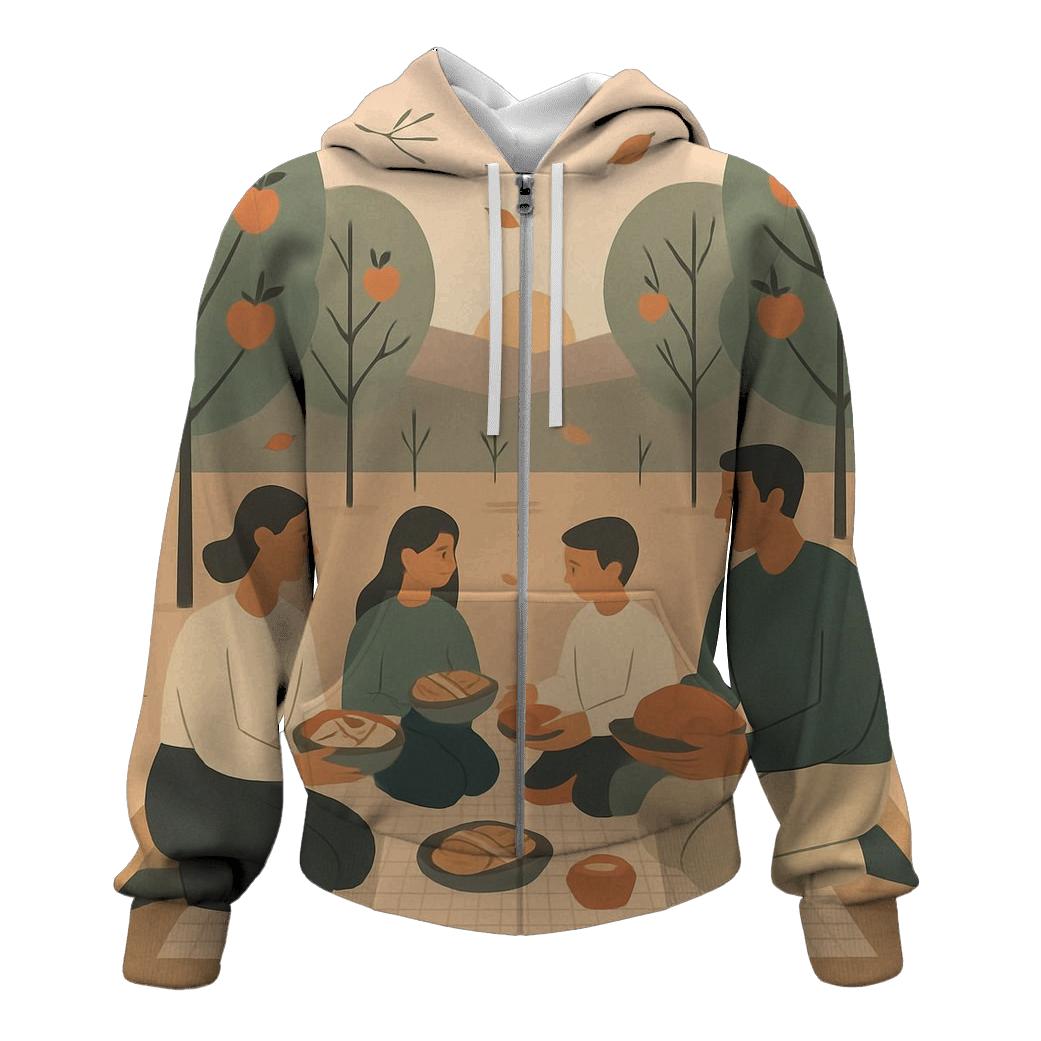 Sunset Orchard Family Blanket Picnic heavyweight hoodies