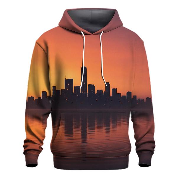 Skyline Reverie At Golden Hour Drift printed hoodies