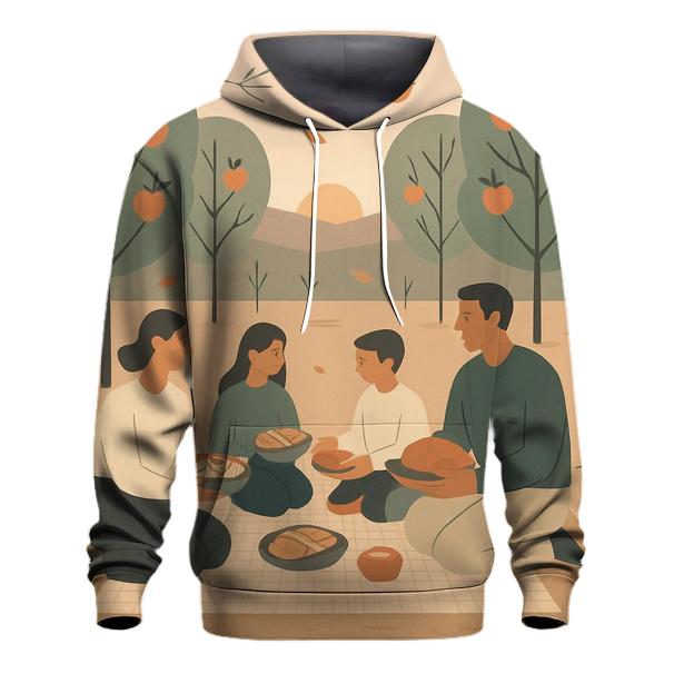 Sunset Orchard Family Blanket Picnic printed hoodies