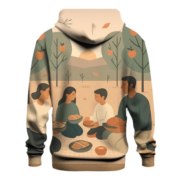 Sunset Orchard Family Blanket Picnic printed hoodies