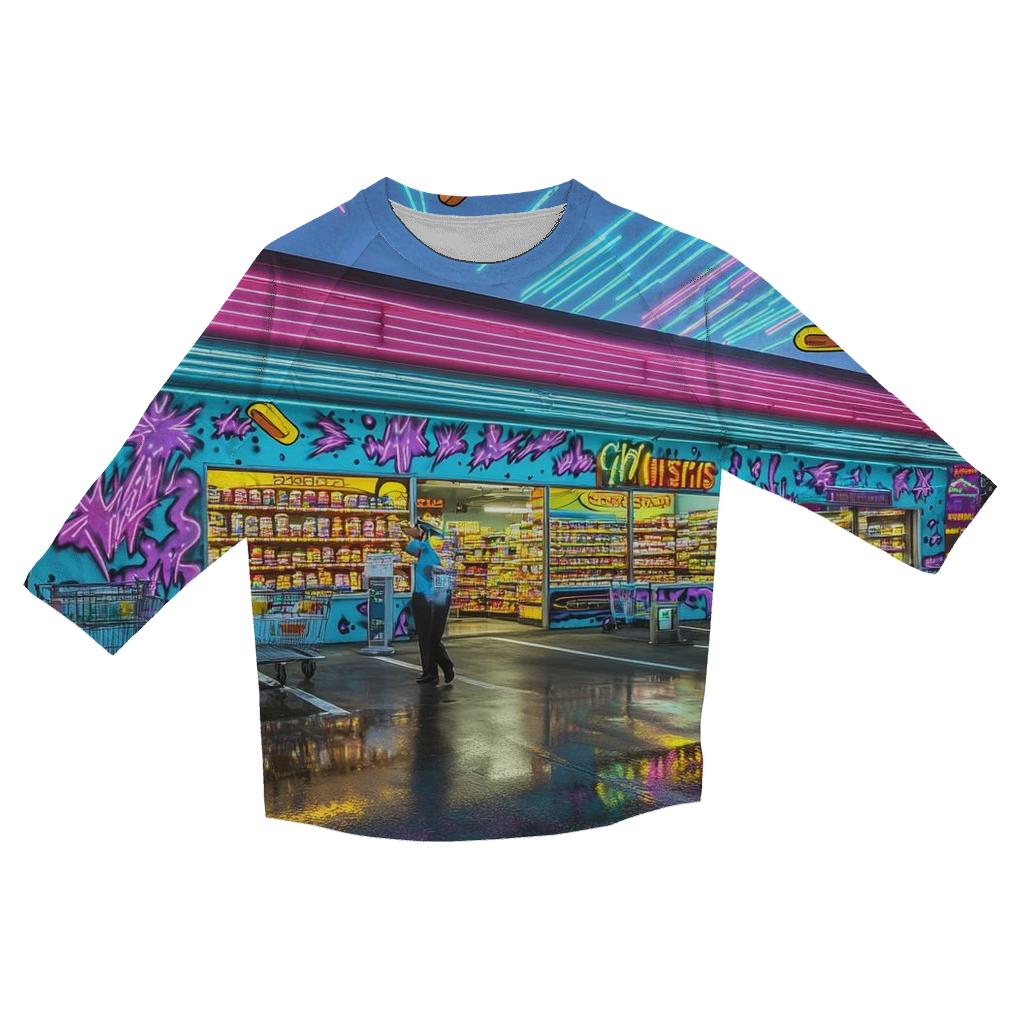 Kwik Convenience Meteor Shower custom 3/4 sleeve shirts