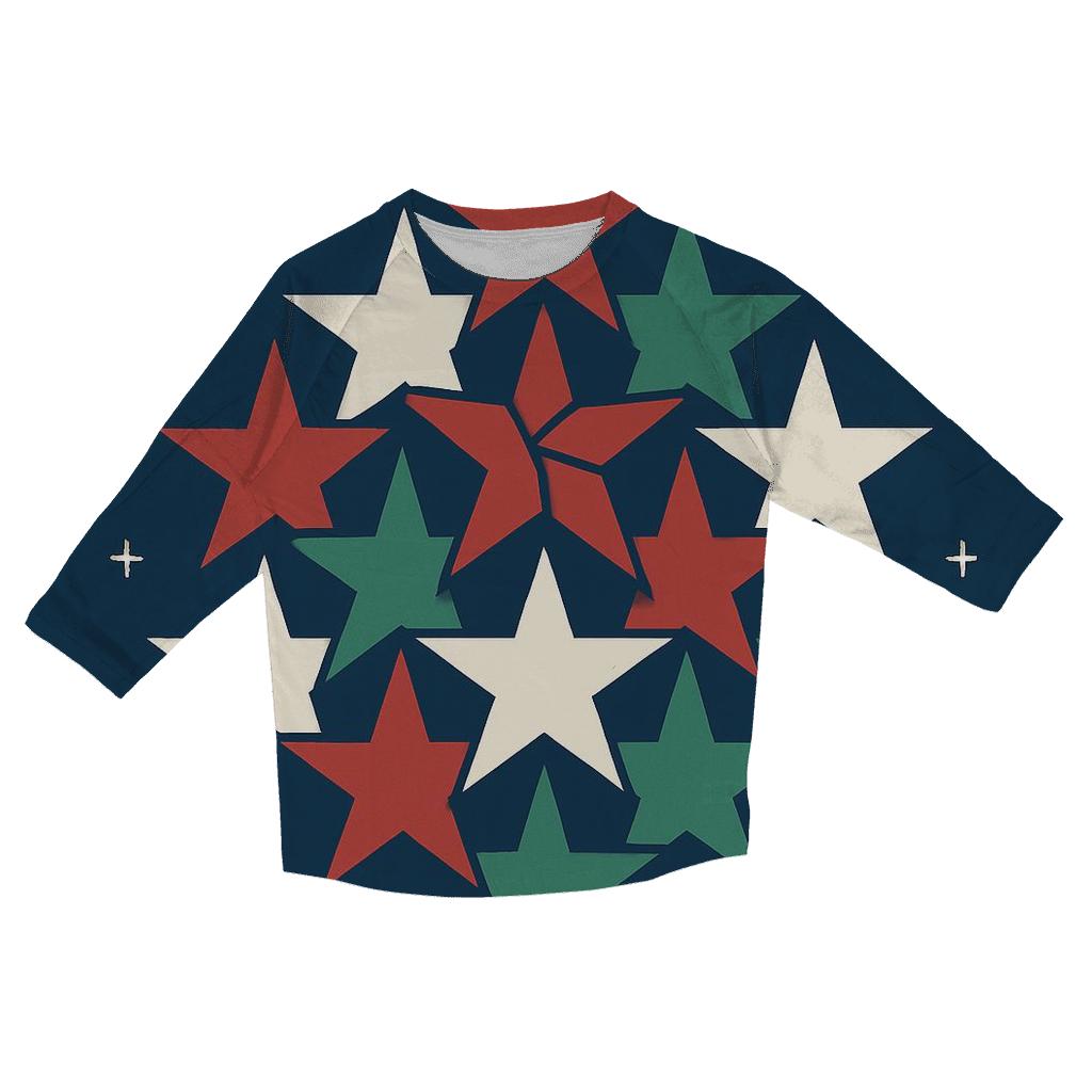 Celestial Noel Star Mosaic casual three quarter sleeve shirts