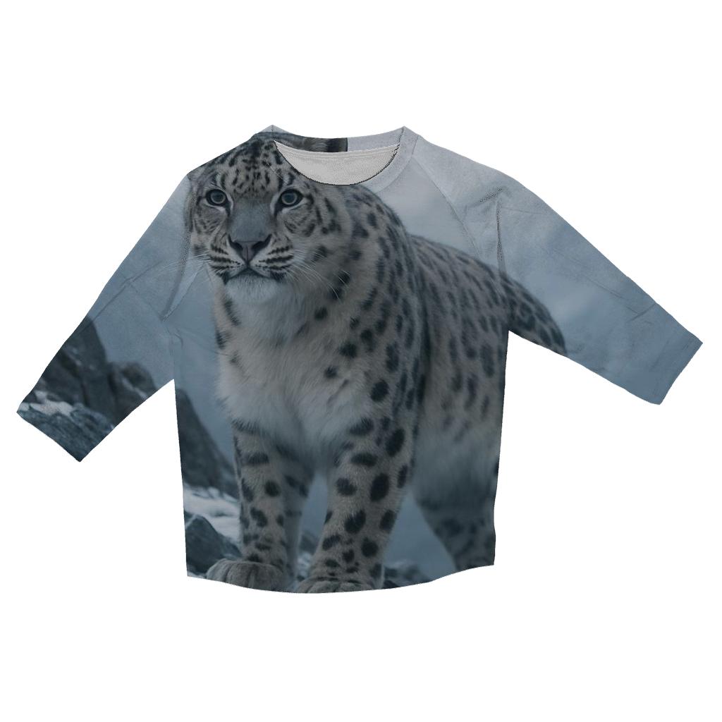 Snow Leopard On The Ridge fashion 3/4 sleeve shirts