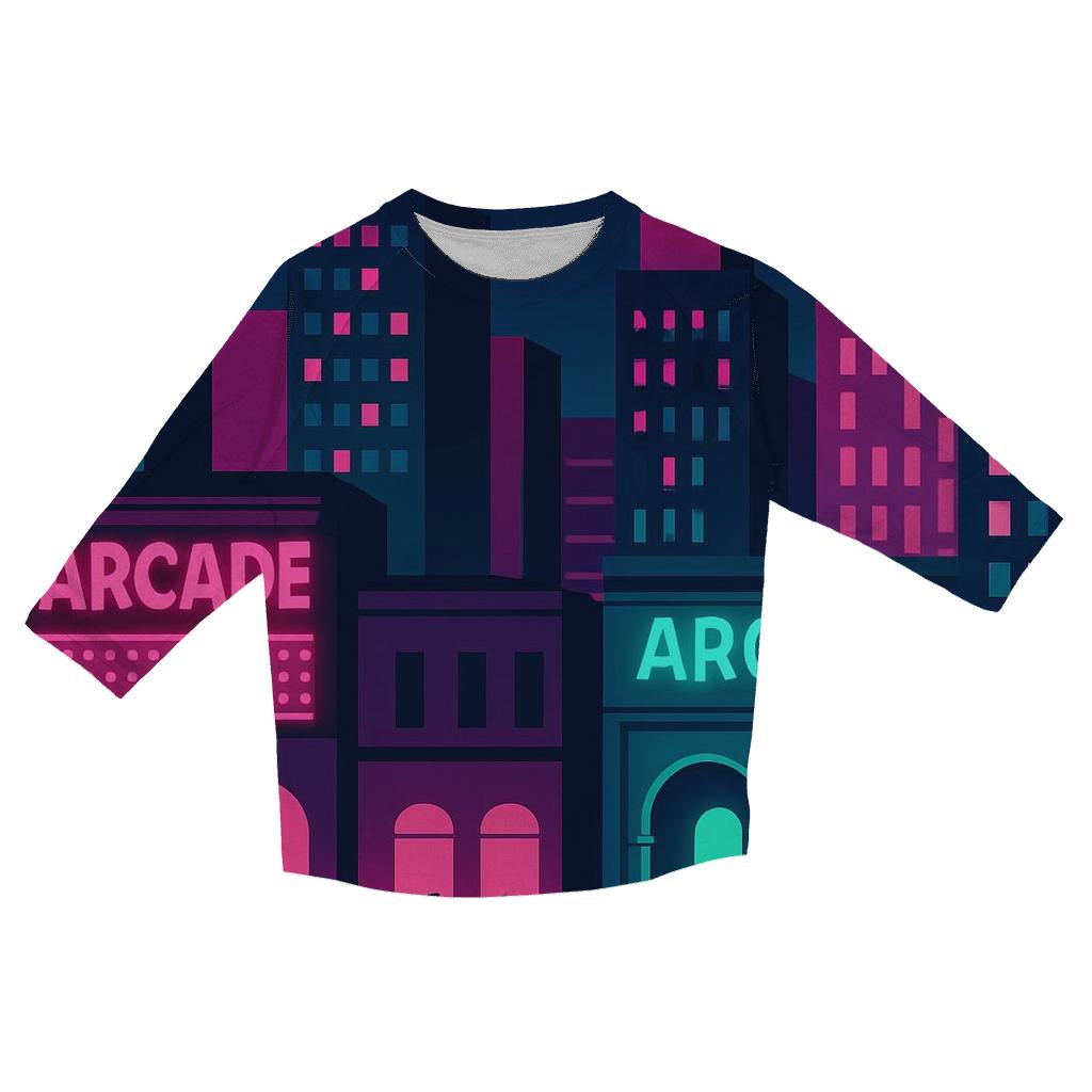 Arcade Neon City Layers custom 3/4 sleeve shirts