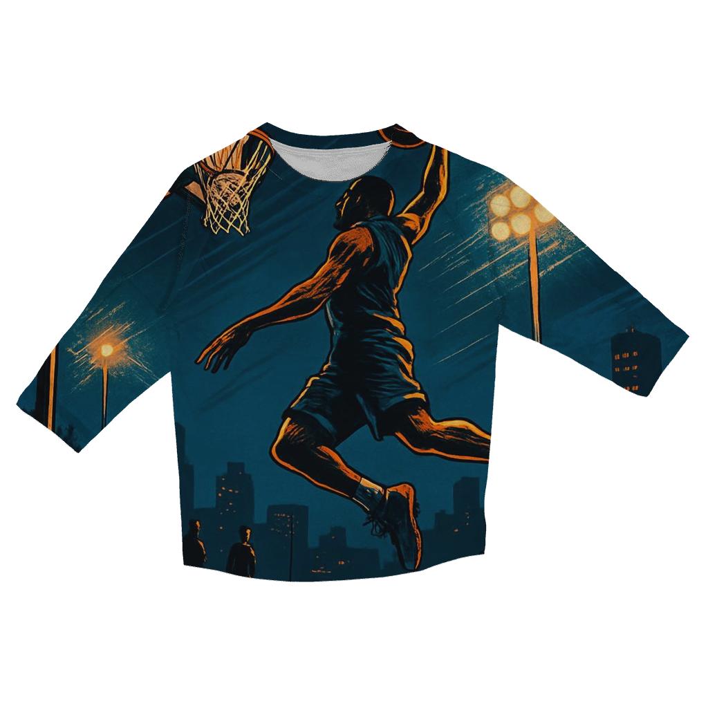 Midnight Street Basketball Clash trendy 3/4 sleeve tops