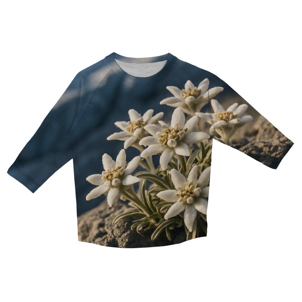 Alpine Edelweiss At Glacier Edge trendy 3/4 sleeve tops