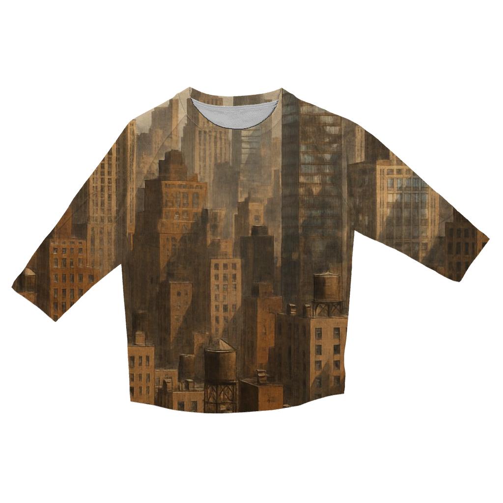 Summer Heat Haze Above Midtown cotton quarter sleeve shirts