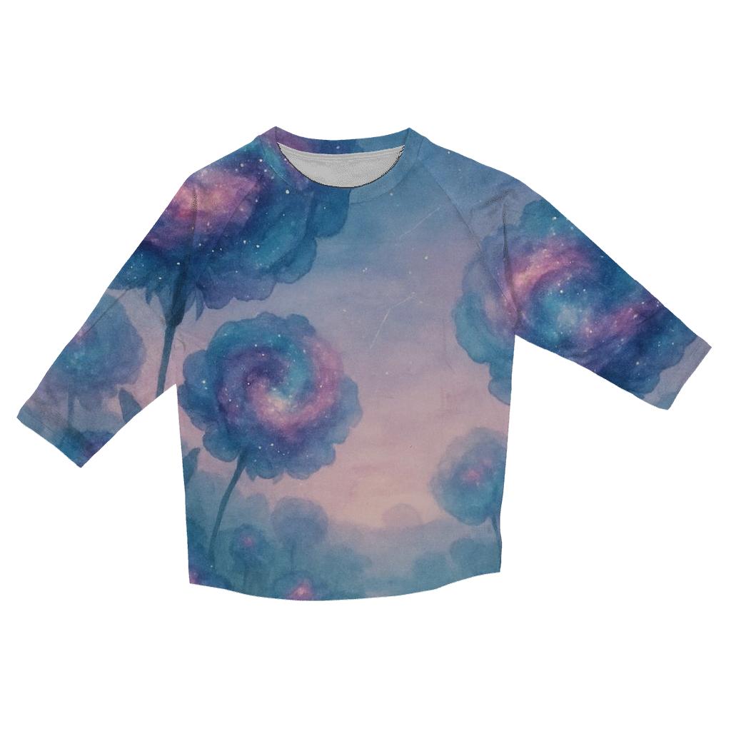 Nebula Bloom Garden stylish quarter sleeve tops