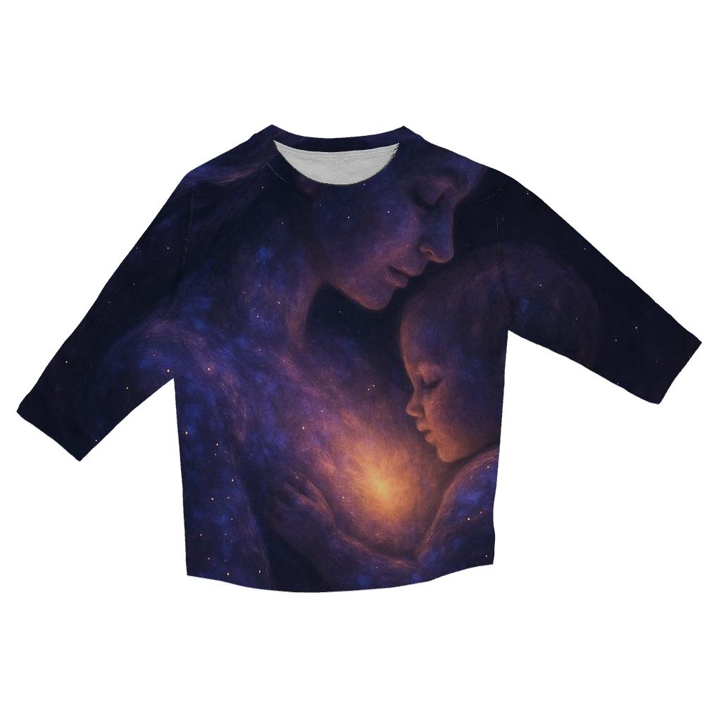 Galaxies In Her Embrace casual three quarter sleeve shirts
