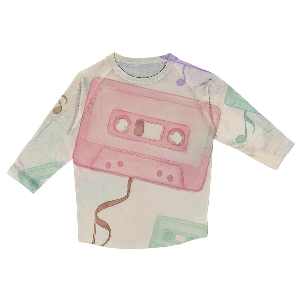 Pastel Cassette Daydream stylish quarter sleeve tops