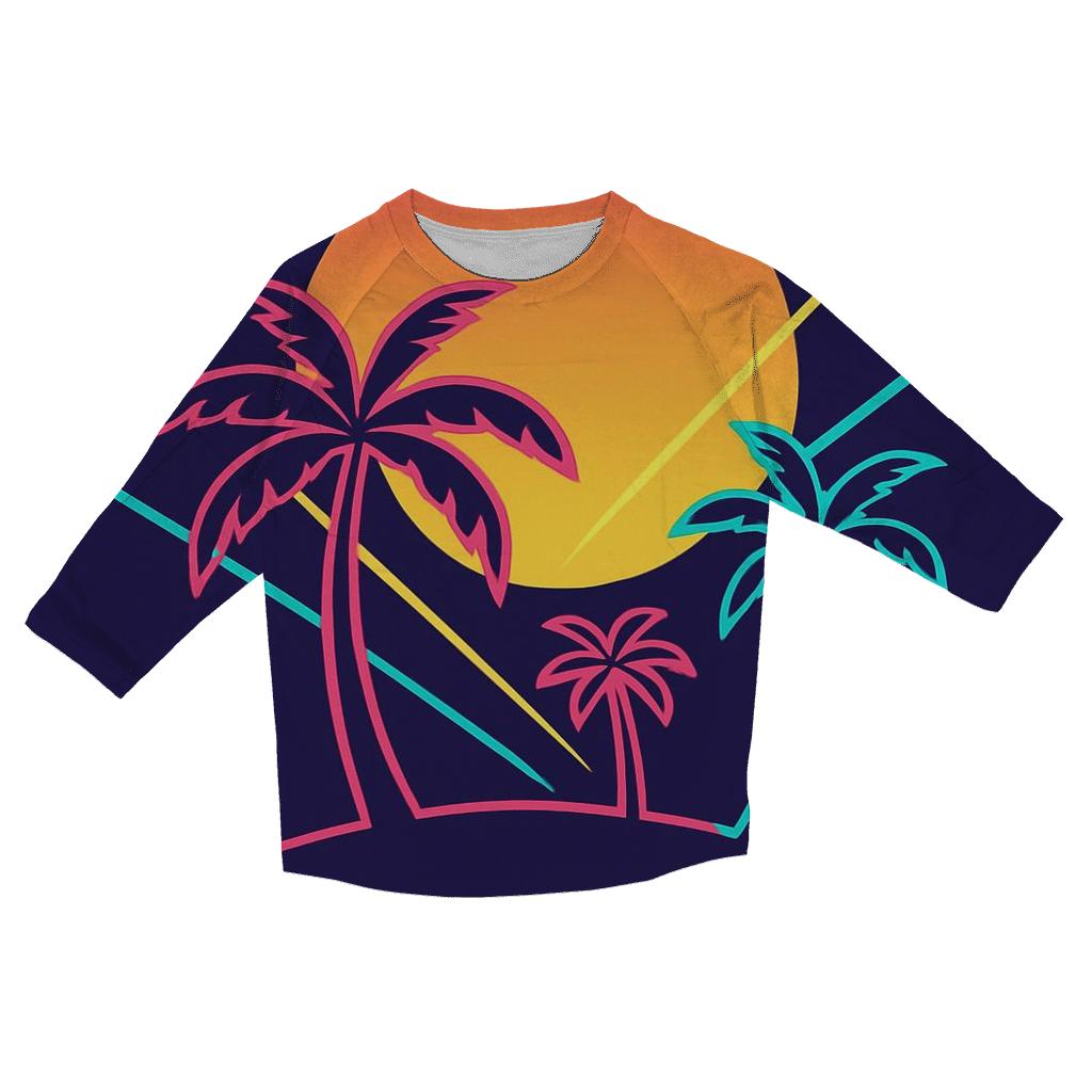 Laser Palm Mirage trendy 3/4 sleeve tops
