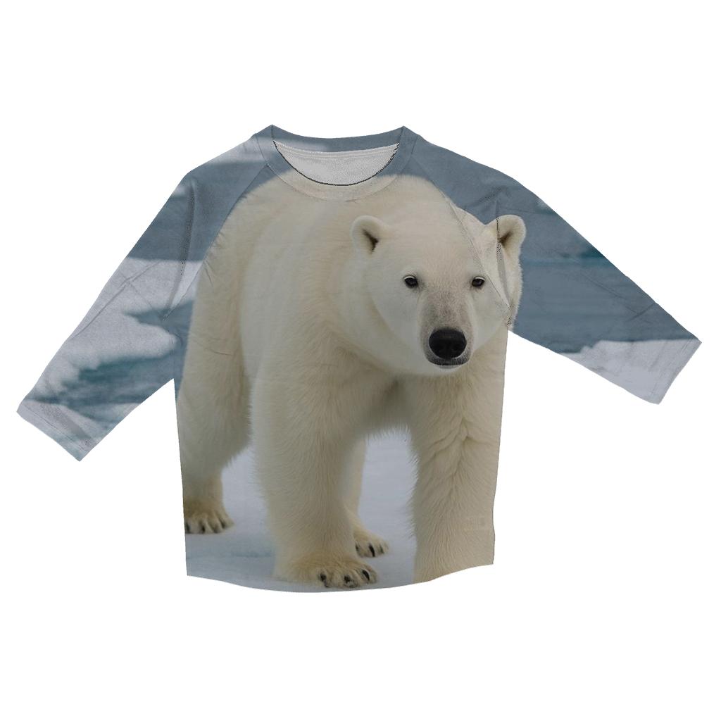 Polar Bear On Drift Ice cotton quarter sleeve shirts