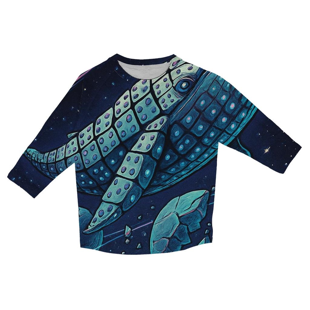 Dice Whale Of The Void casual three quarter sleeve shirts