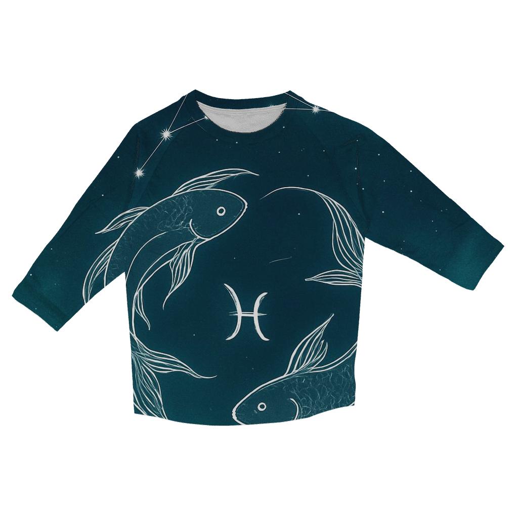 Pisces Dreamy Ocean Constellations fashion 3/4 sleeve shirts