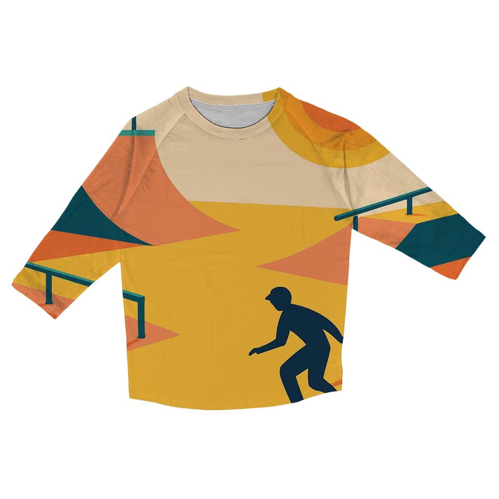 Retro Skate Park Lines cotton quarter sleeve shirts