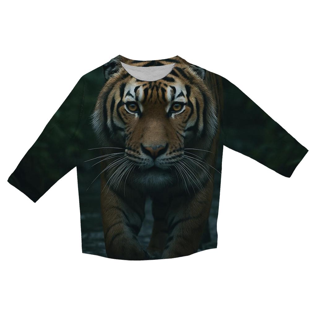 Tiger At The Forest Stream custom 3/4 sleeve shirts