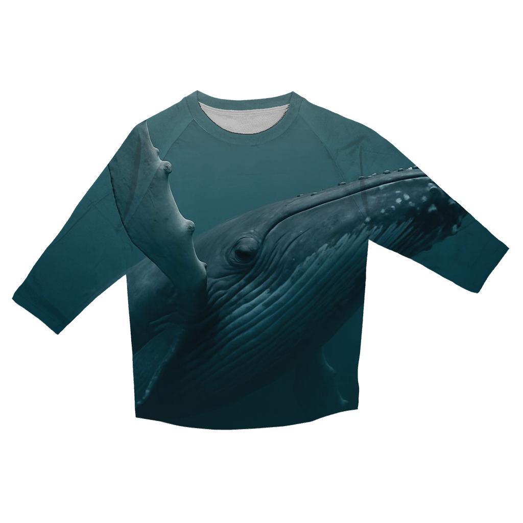 Humpback Whale Under The Swell designer 3/4 sleeve blouses