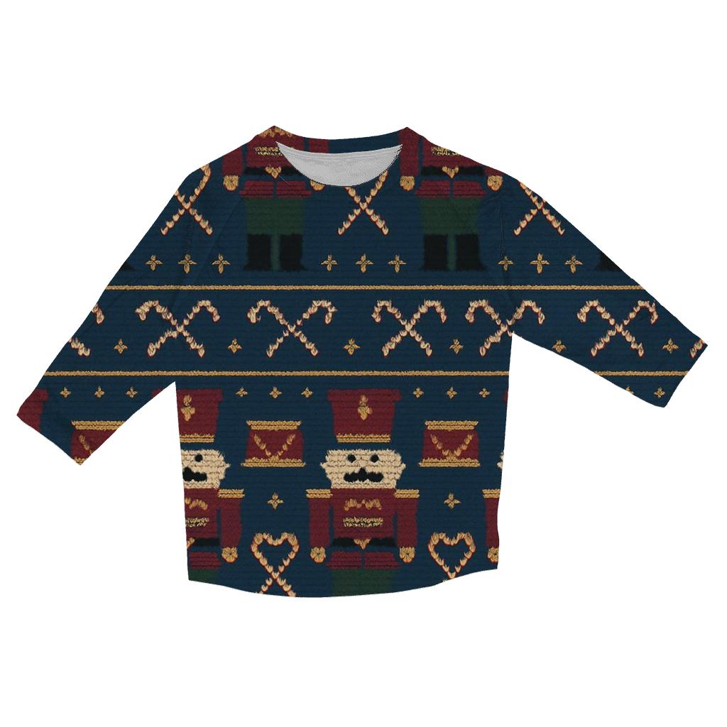 Nutcracker Marching Stripe Parade Design fashion 3/4 sleeve shirts