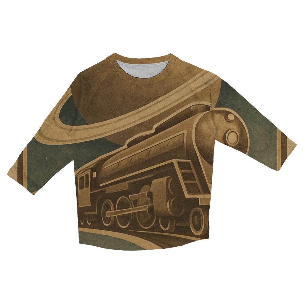 Orbiting Railway Travel Poster custom 3/4 sleeve shirts