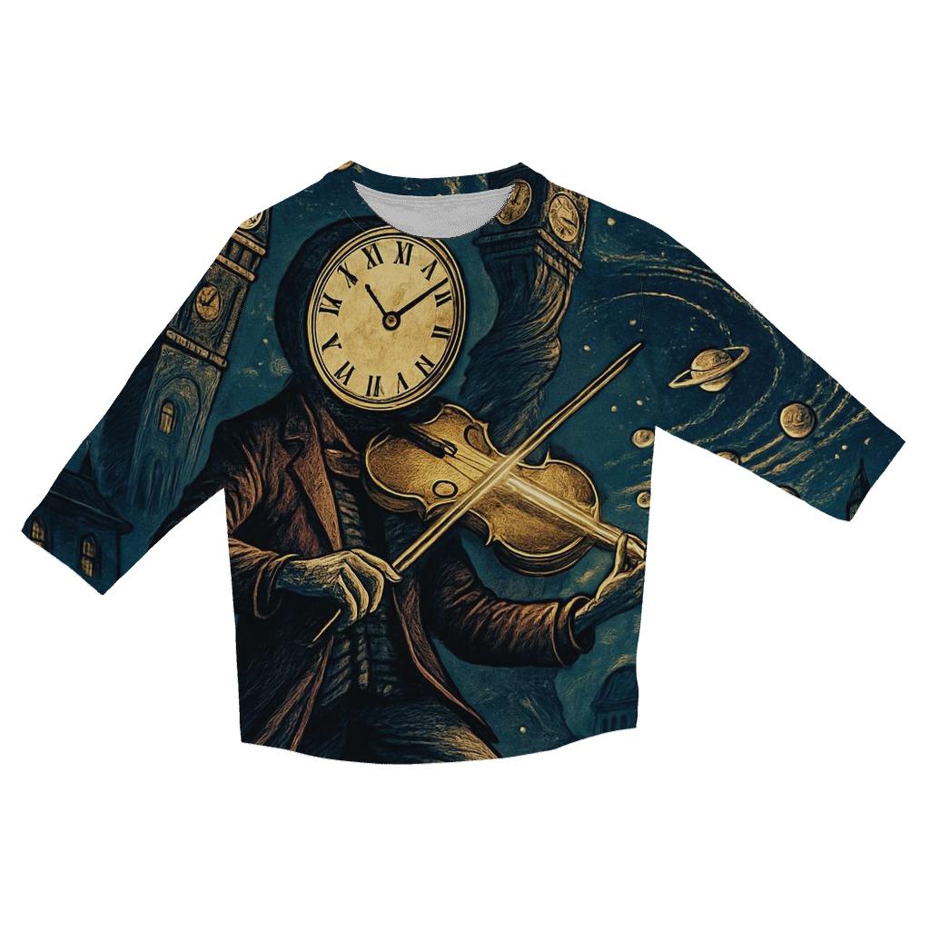 Time Spiral Busker printed three quarter sleeve shirts