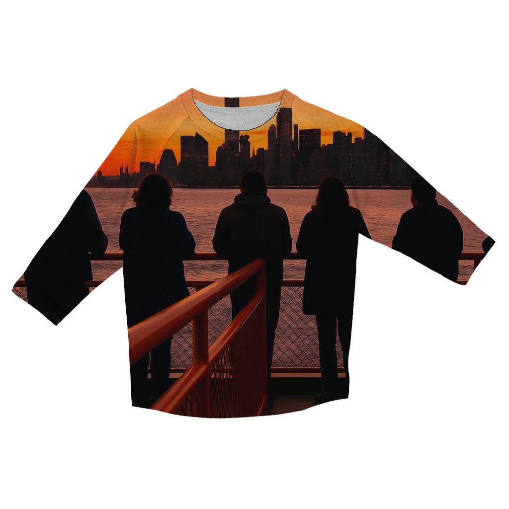 Sunset From A Staten Island Ferry Deck designer 3/4 sleeve blouses