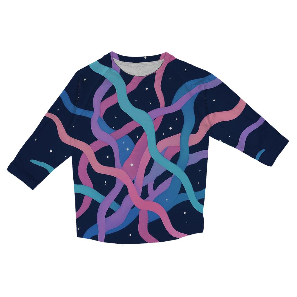 Nebula Filament Tangle Panel fashion 3/4 sleeve shirts