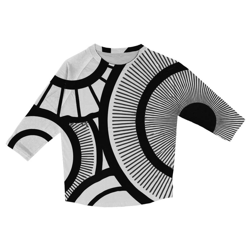 Monochrome Filter Rings trendy 3/4 sleeve tops